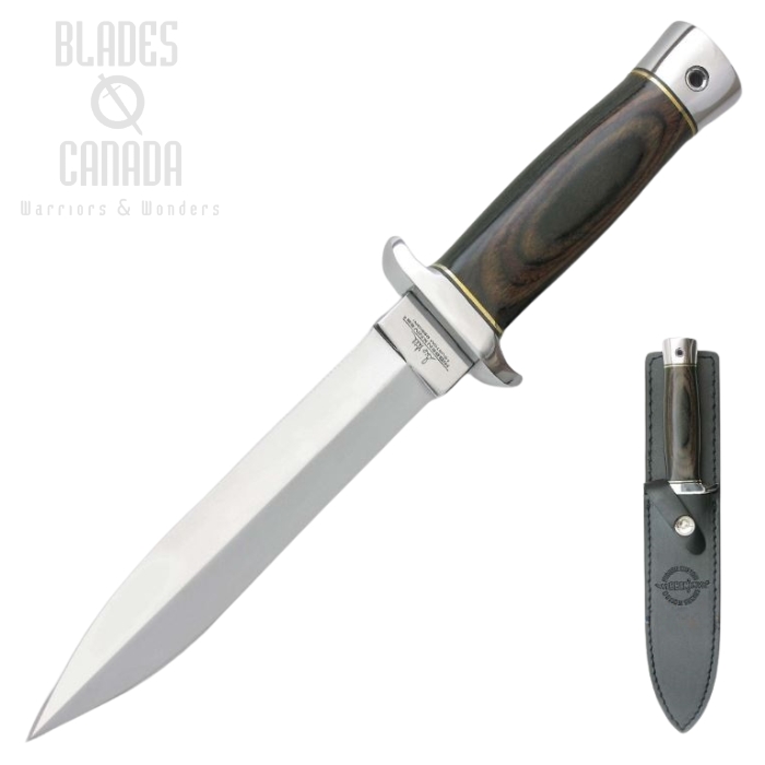 Gil Hibben Double Edge Fixed Blade Boot Knife, Leather Sheath, GH5078